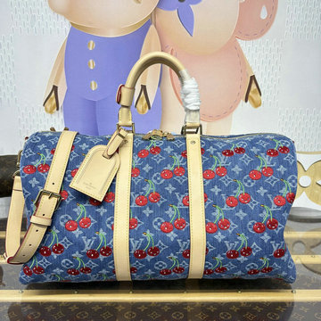 商品名称：ルイヴィトン LOUISVUITTON  057-M13875 2025年新作 LV TM キーポル バンドリエール 45 トートバッグ ボストンバッグ モノグラム チェリー デニム