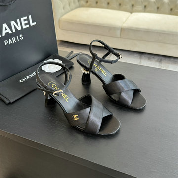 シャネル CHANEL 26-CHJ25031S2025年新作 ローヒール スライド サンダル レディース 室外ミュール レザー