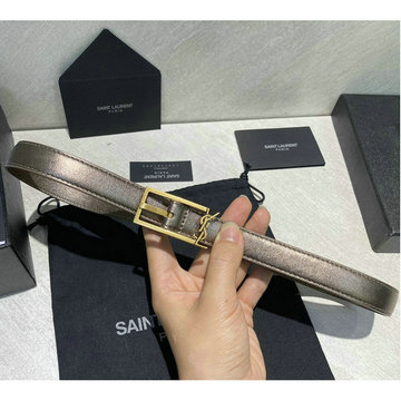 イヴサンローラン Saint laurent YSL 99-YSLP25001P 2025年新作 カサンドラ ナローベルト スクエアバックル YSLモノグラムループ付き
