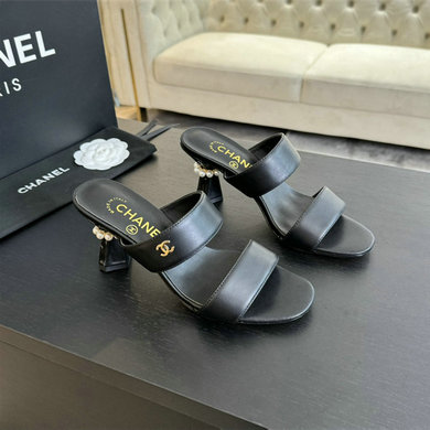 シャネル CHANEL 26-CHJ25030P2025年新作 ローヒール スライド サンダル レディース 室外ミュール レザー