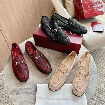 商品名称：グッチ GUCCI 26-GGJ25008Z 2025年新作 ホースビット ローファー レディース パンプス フラットシューズ 靴 レザー