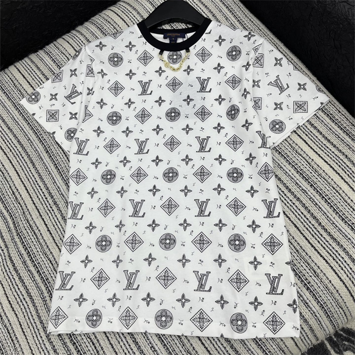 ルイヴィトン LOUISVUITTON JS-TDLV250442025年新作 LVエスカルプリンテッドTシャツ ショートスリーブ クルーネック レディース