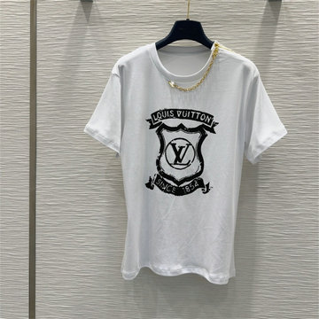 ルイヴィトン LOUISVUITTON JS-TDLV25046 2025年新作 Tシャツ ウィズ LV クレスト ショートスリーブ クルーネック レディース