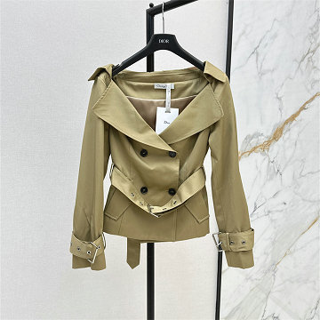商品名称：クリスチャンディオール CHRISTIAN DIOR XG-WTCD25015 2025年新作 オフショルダー トレンチコート ロングスリーブ コットン レディース