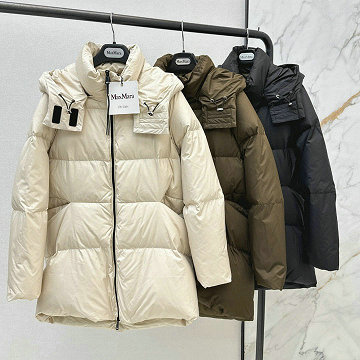 マックスマーラ MaxMara XG-WTMAX25009 2025年新作 ミディダウン フード付き ロングスリーブ ジップジャケット アウターコート レディース