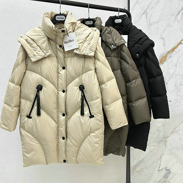 マックスマーラ MaxMara XG-WTMAX250102025年新作 ミディダウン フード付き ロングスリーブ ジップジャケット アウターコート レディース