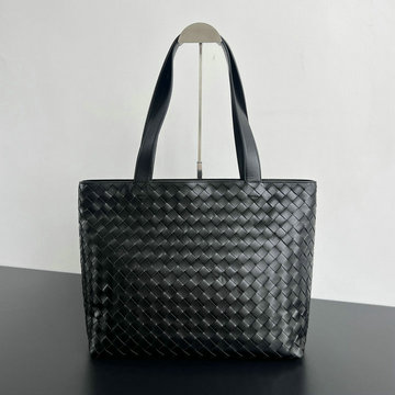 ボッテガヴェネタ BOTTEGAVENETA AJ-BOV786666BK 2025年新作 ラージ イントレチャート ファスナー トートバッグ ブリーフケース