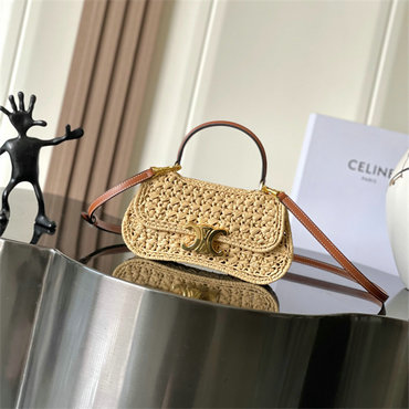 セリーヌ CELINE 2025年新作 ティーン ローラ トートバッグ ショルダーバッグ ラフィア