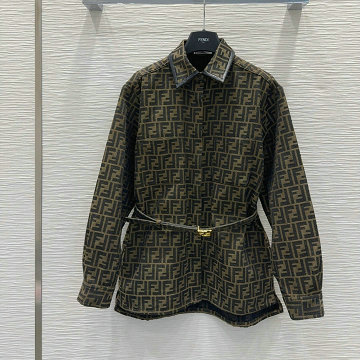 商品名称：フェンディ FENDI JS-WTFD25002 2025年新作 モノグラム ベルト付き コート レディース アウターコート ロングスリーブ