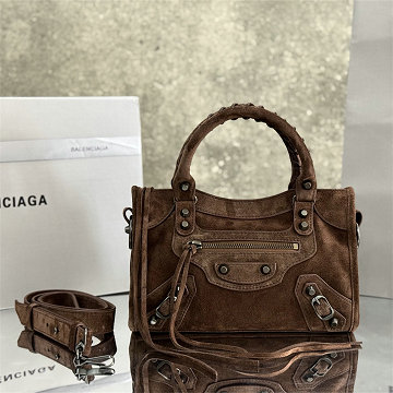 商品名称：バレンシアガ BALENCIAGA GH-BA0624RSK 2025年新作 LE CITY スモール トートバッグ ハンドバッグ スエード レディース