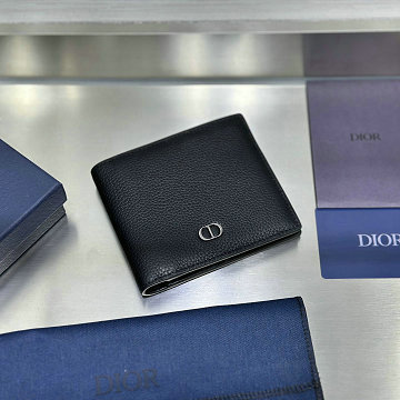 商品名称：クリスチャンディオール CHRISTIAN DIOR GH-CD80031CBK 2025年新作 CD Icon ショートウォレット 2つ折り短財布 メンズ レザー