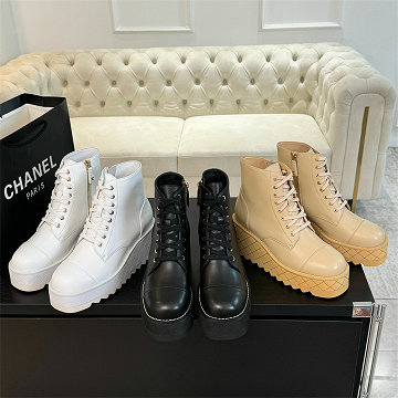 シャネル CHANEL 26-CHJ25070 2025年新作 ハイカット スニーカー レースアップシューズ アンクルブーツ 厚底