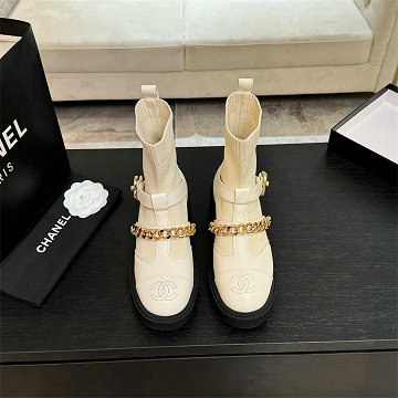 シャネル CHANEL 26-CHJ25079Z 2025年新作 ミディブーツ マーティンブーツ フラットシューズ レディース 靴