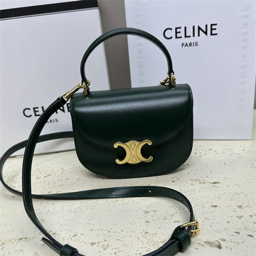 セリーヌ CELINE 2025年新作 ミニ ブザス ショルダーバッグ フラップバッグ スムースカーフスキン