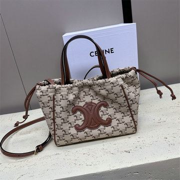 セリーヌ CELINE 2025年新作 カバ ドローストリング キュイル トリオンフ トートバッグ ハンドバッグ レディース