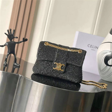 セリーヌ CELINE 2025年新作 ティーン ヴィクトワール バッグ チェーンポーチ ショルダーバッグ ラフィア
