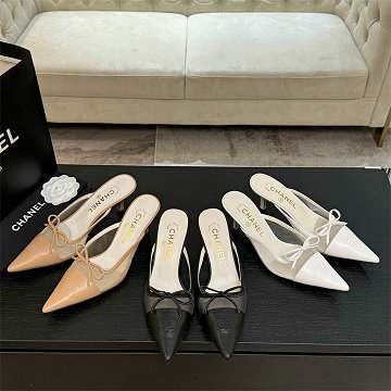 商品細詳を見る:シャネル CHANEL 26-CHJ25093S 2025年新作 ローヒール サンダル ピンヒール ミュール レディース シューズ リボン付き