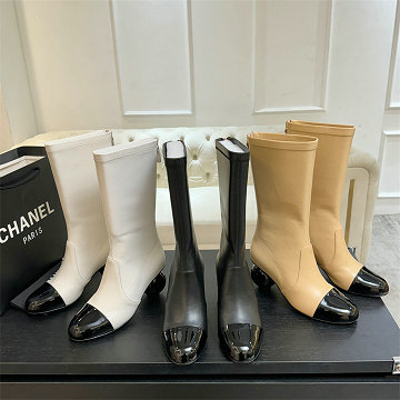 商品名称：シャネル CHANEL 26-CHJ25114  2025年新作 ミディブーツ ローヒールシューズ レディース