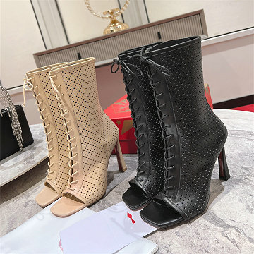 商品名称：クリスチャンルブタン CHRISTIAN LOUBOUTIN 26-CLJ25017 2025年新作 ミディブーツ ハイヒールシューズ レースアップブーツ