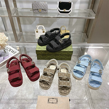 商品名称：グッチ GUCCI 26-GGJ25014 2025年新作 ミニ ダブルG付き ウィメンズ サンダル ベルクロ クロージャー サマーサンダル 厚底シューズ