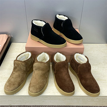 商品細詳を見る:ミュウミュウ MIUMIU 26-MMJ25008R 2025年新作 アンクルブーツ フラットシューズ スノーブーツ