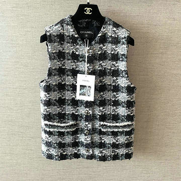 商品細詳を見る:シャネル CHANEL 2026年新作 ツイードベスト チェック柄 タンクトップ クルーネック カジュアル レディース