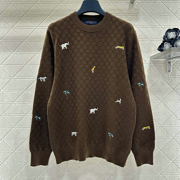 商品名称：ルイヴィトン LOUISVUITTON 2026年新作 LV ザ ダージリン リミテッド エンブロイダリー ロングスリーブ セーター ウール ニット クルーネック