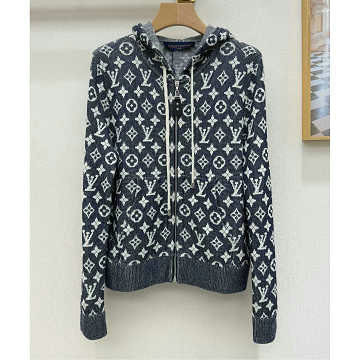 商品細詳を見る:ルイヴィトン LOUISVUITTON 2026年新作 フード付き ジップカーディガン ロングスリーブ ニット コート レディース