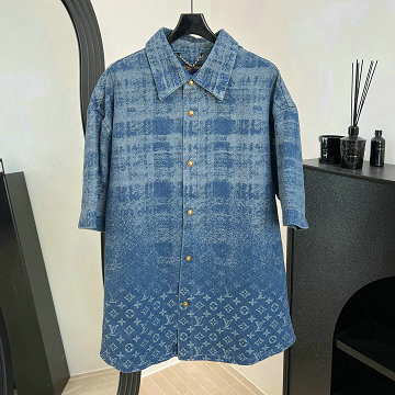 商品名称：ルイヴィトン LOUISVUITTON 2026年新作 デニム ショートスリーブシャツ ポロシャツ コットンジャージー クルーネック メンズ