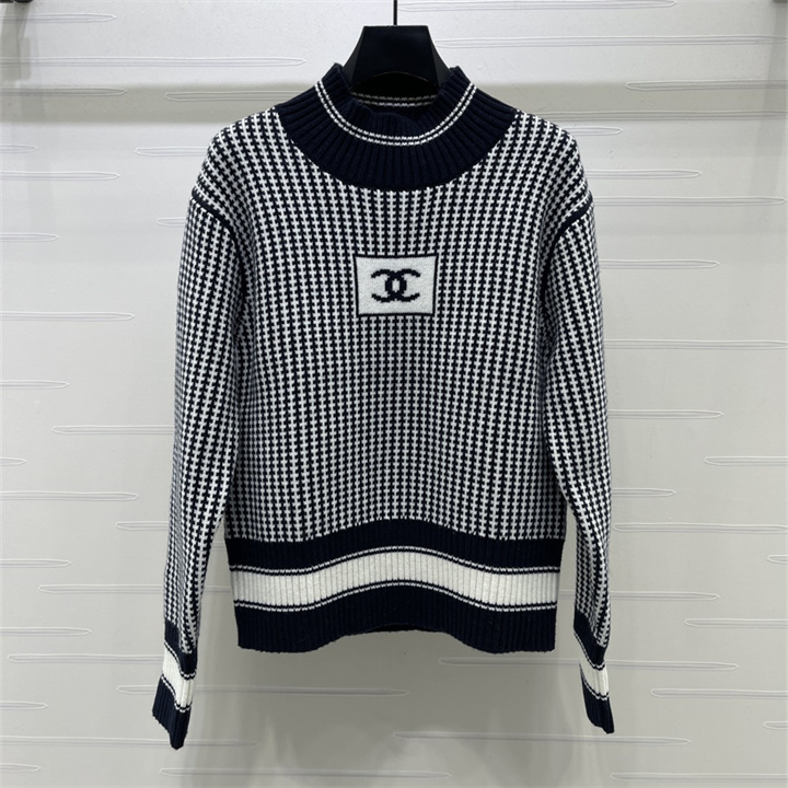 商品細詳を見る:シャネル CHANEL 2026年 レディース ニット セーター ストライプ 長袖 クルーネック シンプル 秋冬 カジュアル トップス