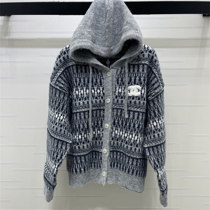 シャネル CHANEL 2026年 レディース フード付き ニット カーディガン 長袖 シンプル 秋冬 カジュアル トップス