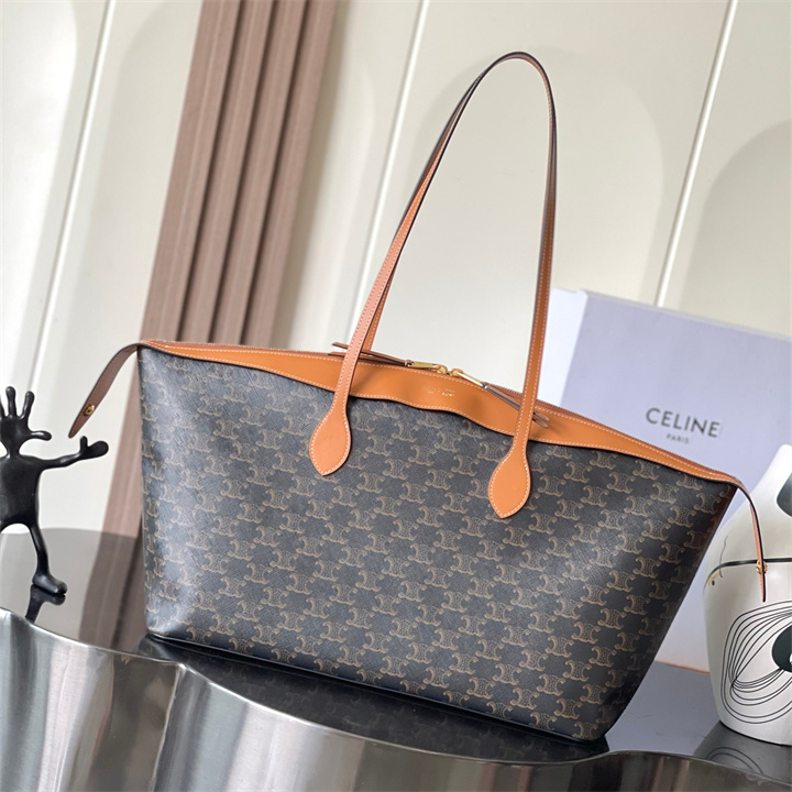 商品名称：セリーヌ CELINE 2026年 リトル ダッフル トートバッグ ハンドバッグ トリオンフキャンバス ナチュラルカーフスキン