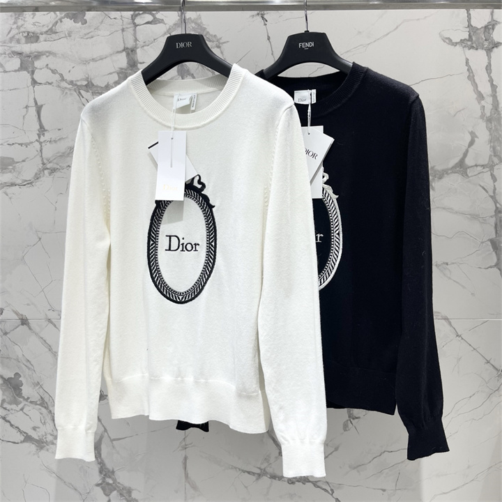 商品名称：クリスチャンディオール CHRISTIAN DIOR 2026年 エンブロイダリー セーター 長袖 クルーネック 秋冬 カジュアル