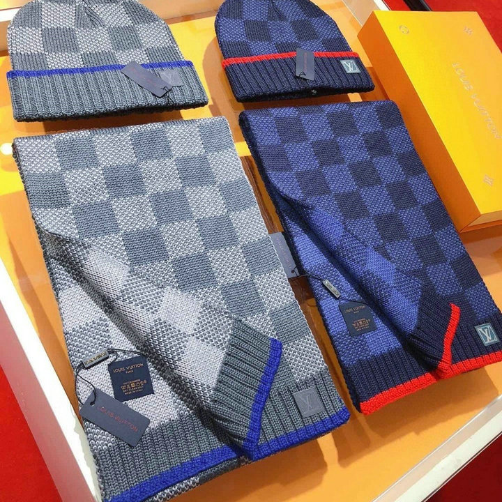 ルイヴィトン LOUISVUITTON 2026年 ロング マフラー ニット帽子 2つセット 秋冬 防寒 保暖 おしゃれ シンプル カジュアル