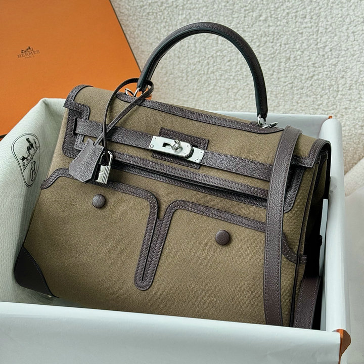 商品名称：エルメス HERMES 2026年 ケリー 28 カゴ トートバッグ ショルダーバッグ キャンパス スイフト
