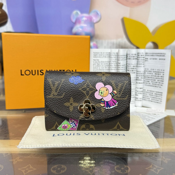 ルイヴィトン LOUISVUITTON 2026年新作 ポルトモネ ロザリ 二つ折り短財布 ショートウォレット モノグラム キャンバス レザー