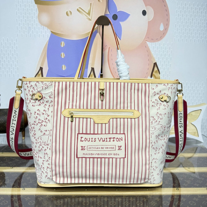 商品細詳を見る:ルイヴィトン LOUISVUITTON 2026年新作 ネヴァーフル インサイドアウト GM トートバッグ ハンドバッグ レディース コットンキャンバス