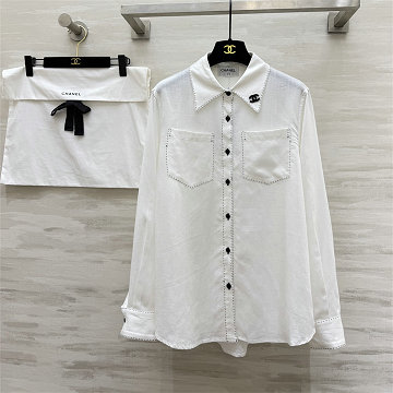 シャネル CHANEL 2026年新作 ロングスリーブ シャツ 开襟 ブラウス コットン レディース