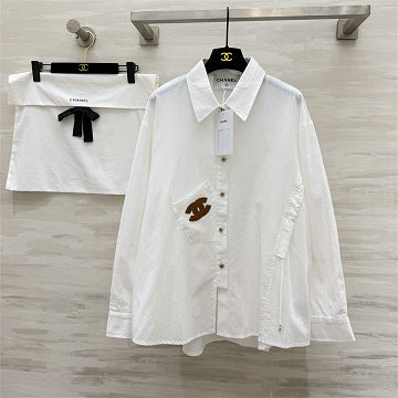 シャネル CHANEL 2026年新作 ロングスリーブ シャツ 开襟 ブラウス コットン レディース