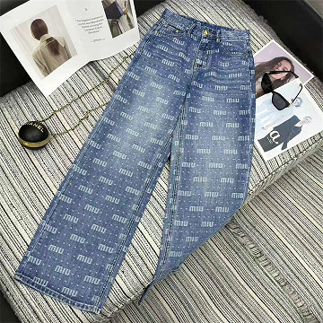 商品名称：ミュウミュウ MIUMIU 2026年新作 デニムパンツ ジーンズ ストレート パンツ おしゃれ レディース