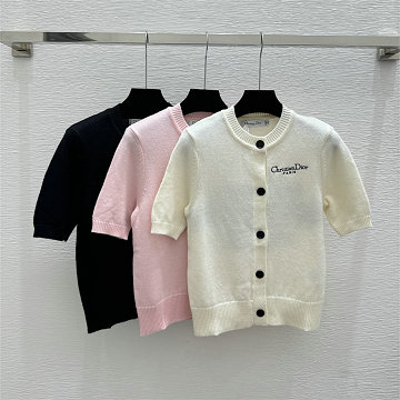 商品名称：クリスチャンディオール CHRISTIAN DIOR 2026年新作 ショートスリーブ カーディガン ウール セーター クルーネック レディース