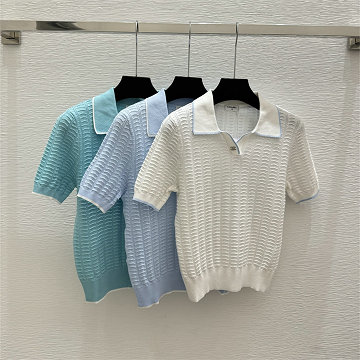 商品細詳を見る:シャネル CHANEL 2026年新作 ショートスリーブ ウール セーター ポロネック 半袖 レディース