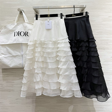 商品名称：クリスチャンディオール CHRISTIAN DIOR 2026年新作 ラッフル ミディスカート シルク オーガンジー レディース