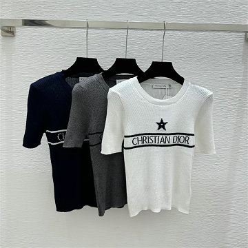 商品細詳を見る:クリスチャンディオール CHRISTIAN DIOR 2026年新作 ショートスリーブ ウールニット セーター クルーネック レディース