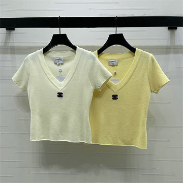 商品名称：シャネル CHANEL 2026年新作 ショートスリーブ ウール セーター Vネック レディース