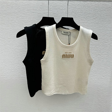 商品細詳を見る:ミュウミュウ MIUMIU 2026年新作 ニットベスト タンクトップ ノースリーブ ウール セーター クルーネック レディース