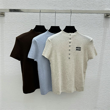 商品名称：ミュウミュウ MIUMIU 2026年新作 ショートスリーブ ウール セーター クルーネック レディース
