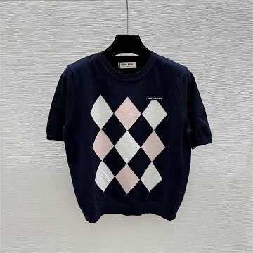 商品細詳を見る:ミュウミュウ MIUMIU 2026年新作 ショートスリーブ ウール セーター クルーネック レディース