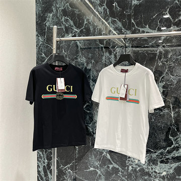 商品名称：グッチ GUCCI 2026年新作 プリント コットンジャージー シルク Tシャツ 半袖 男女兼用