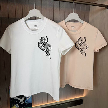商品名称：エルメス HERMES 2026年新作 コットンジャージー Tシャツ クルーネック 半袖 レディース